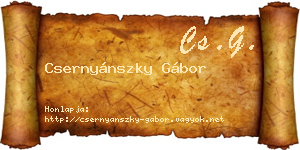 Csernyánszky Gábor névjegykártya