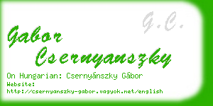 gabor csernyanszky business card