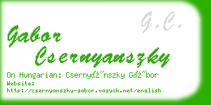 gabor csernyanszky business card